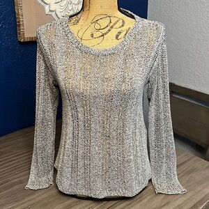 ALICE + OLIVIA GRAY KNIT LONG SLLEVE SWEATER TOP XS